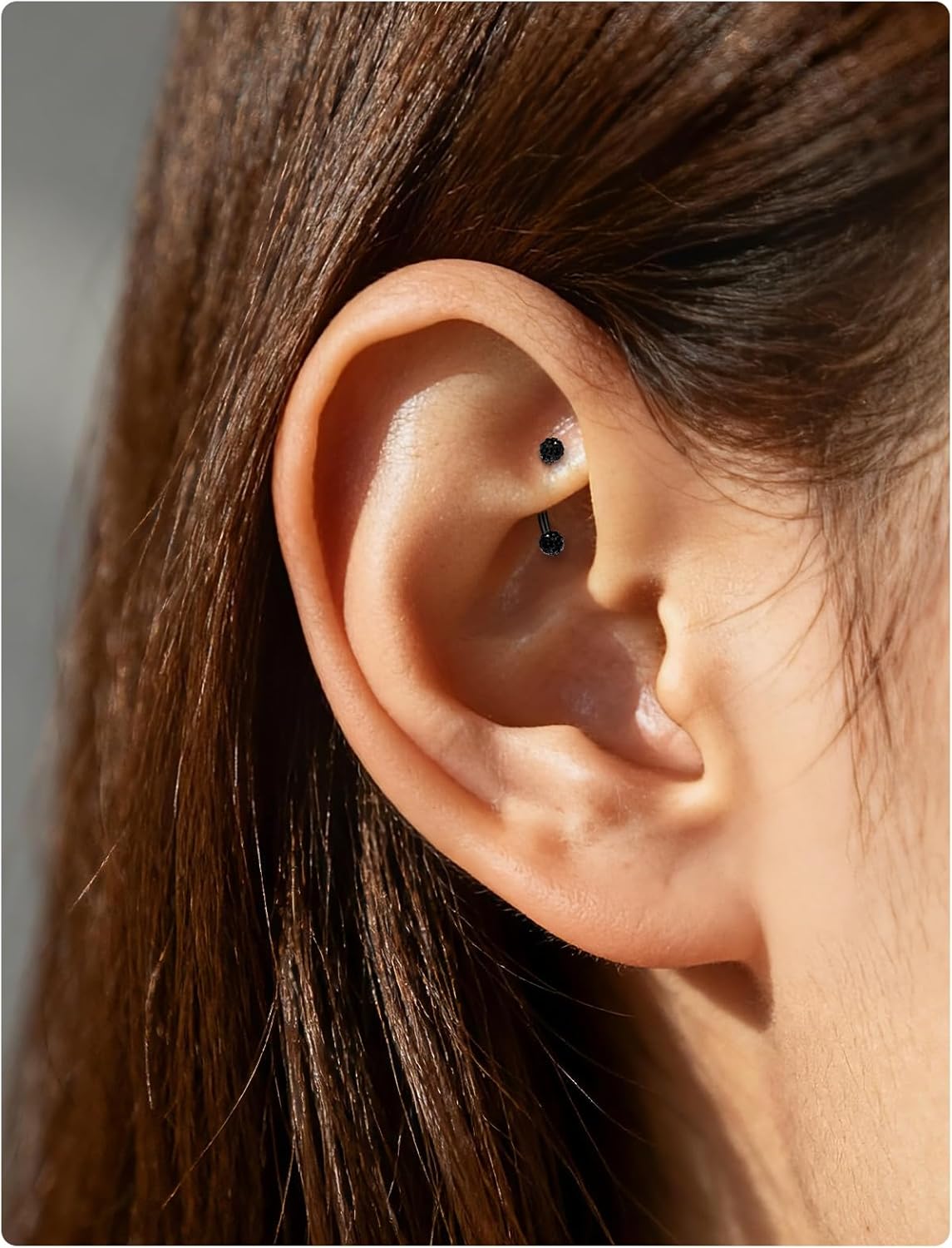 18G 16G 14G Eyebrow Ring Piercing Jewelry Surgical Steel Internal Thread Vertical Labret Lip Ring Rook Daith Earrings Belly Button Ring Piercing Jewelry for Women Men CZ Silver Black Gold - Image 4