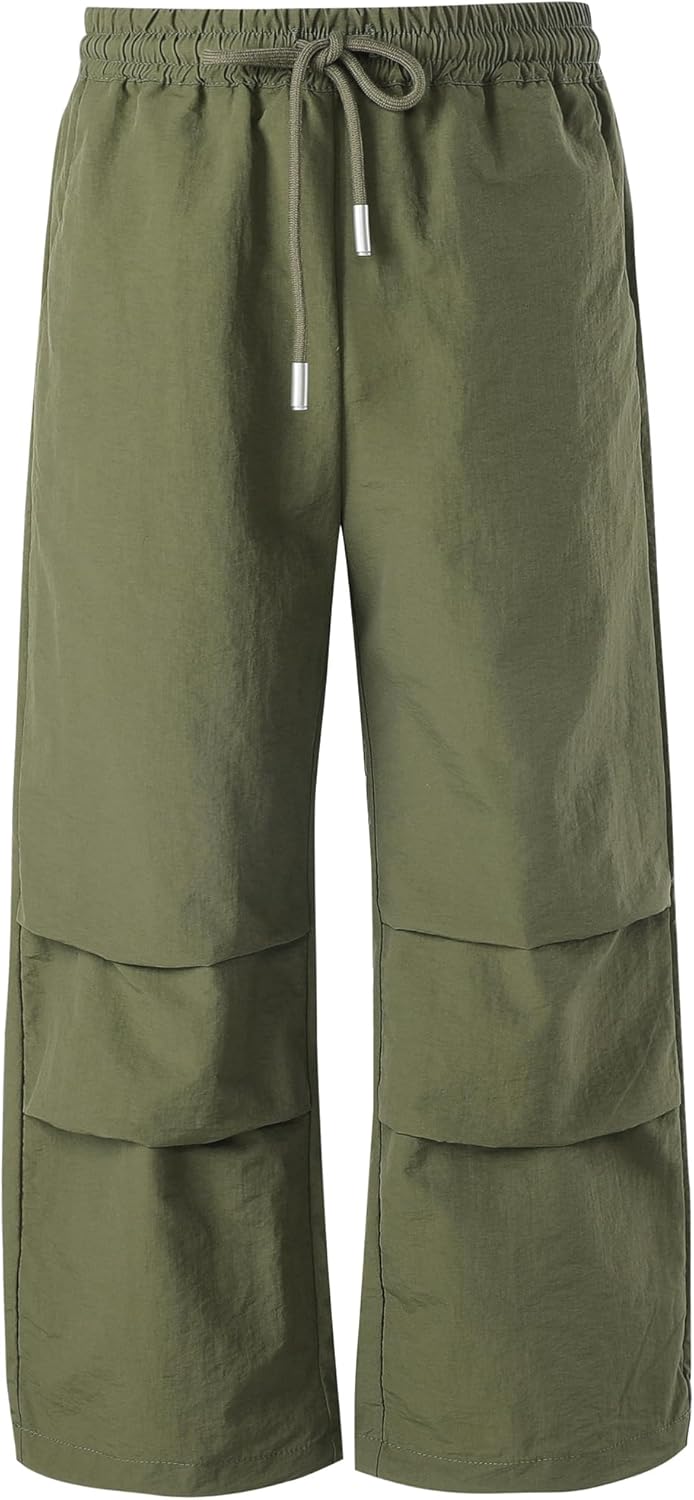 Girls Parachute Cargo Pants Drawstring Waterproof Causal Hiking Pants for Girls Pockets Lightweight Running Joggers - Image 7