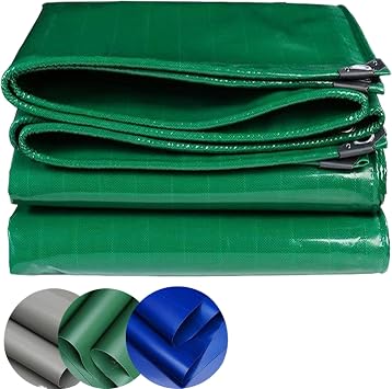 Tarps Heavy Duty Waterproof, 0.5x6 m 450g/m  Multi-Purpose Thick Tarp Cover, Multipurpose, Groundsheet, Camping, Boating, Hiking JXL11, Green