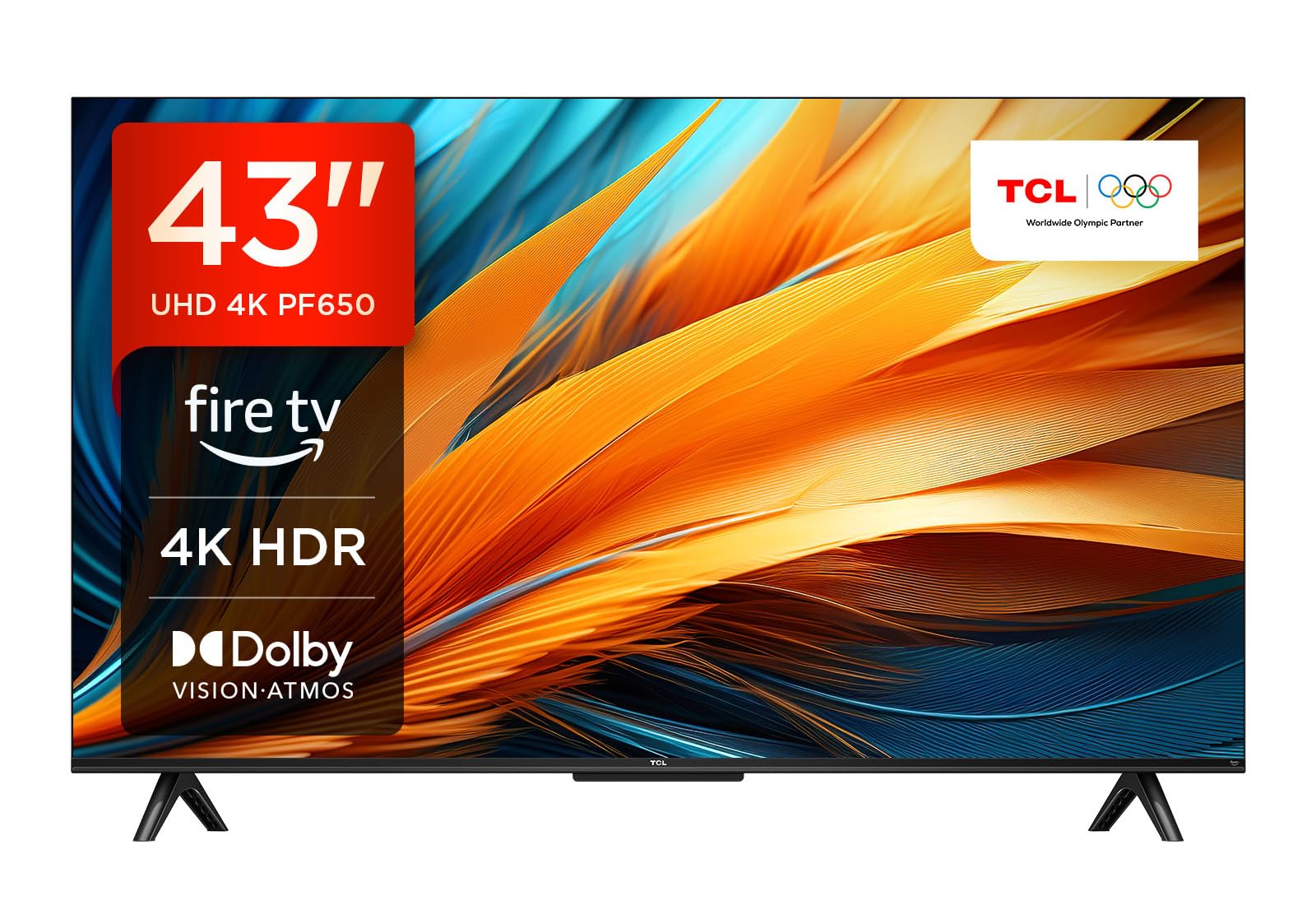 TCL 43PF650 43-inch TV 4K Ultra HD, HDR TV, Smart LED e Fire TV (Dolby Vision, Dolby Atmos, DTS, HDR 10, Alexa built-in, Airplay2, Miracast)