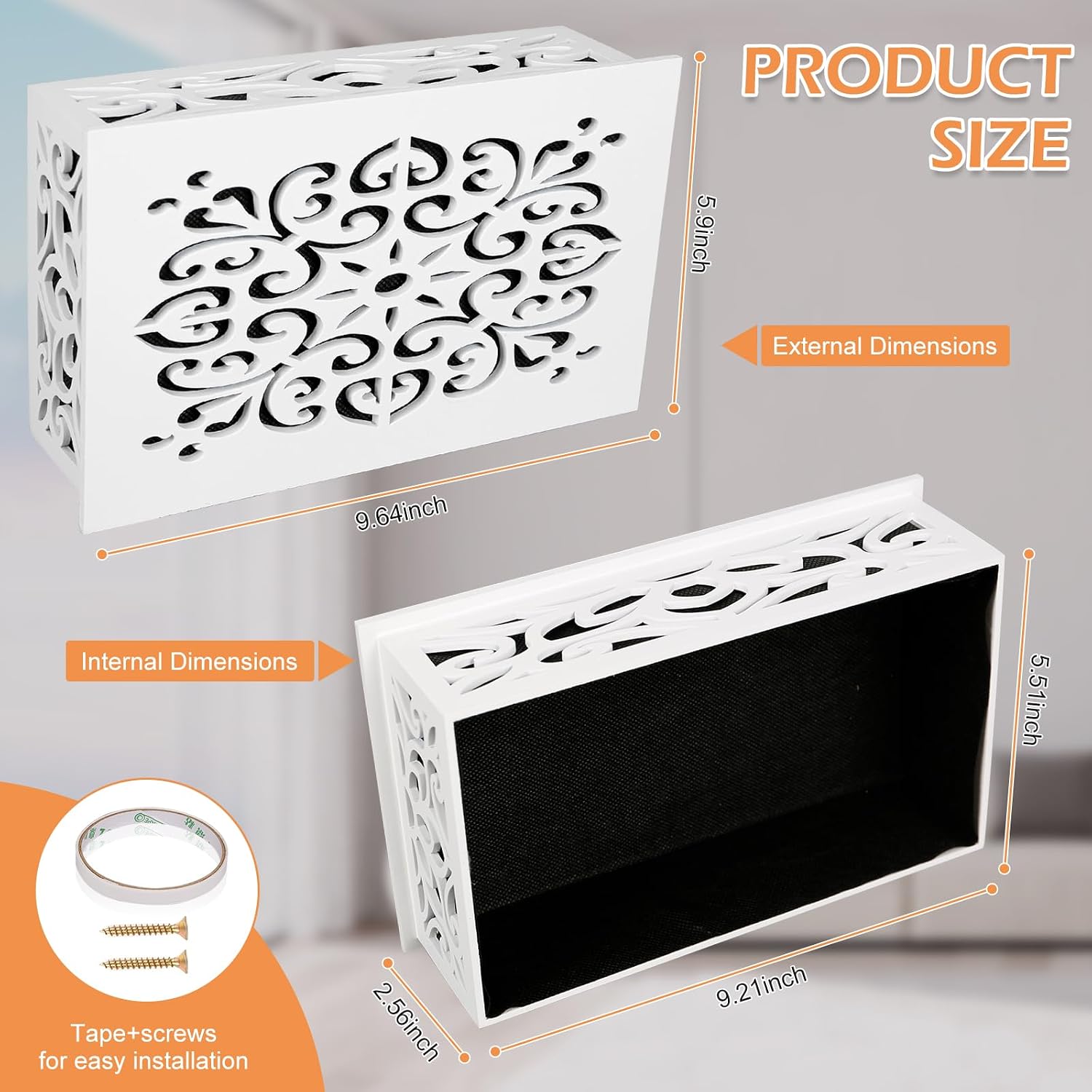 Doorbell Chime Cover Box Only, Wood Doorbell Cover Inside Decorative Door Bell Chime Box Covering White Door Bell Cover for Indoor/Outdoor Home Wall (Type 1 White)