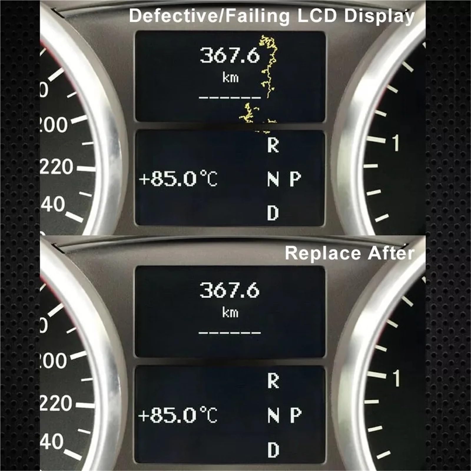 Tacómetro Compatible con Mercedes GL X164, ML W164, Clase R W251, panel de instrumentos con pantalla LCD.