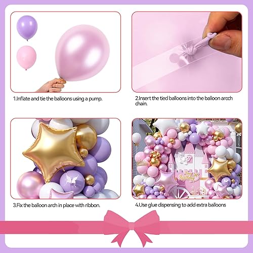 Vista 114 de Kit de arco de globos rosa morado, kit de arco de globos azul, rosa y morado, arco de globos rosa intenso, guirnalda de globos rosa intenso