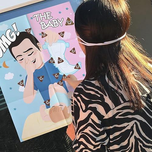 Miniatura 9 de Juegos de baby shower, pin the heart on the baby, divertidos juegos de baby shower, actividades temáticas de pañales, juegos de fiesta, suministros