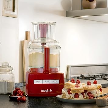 Magimix 5200XL Food Processor - Multifunctional 7 in 1 Food Preparation, 3.6L BPA-Free Bowl, Professional Quality Ultra-Sharp Blades, Quiet Energy Efficient 1100W Motor - Red