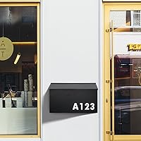 Vista 9 de Dalmbox Wall-Mount Mailbox Large Mailbox for Post Rust-Proof Galvanized Steel Box for Outside or Townhouse Horizontal Style, Black, 15.7” x 4.3” x