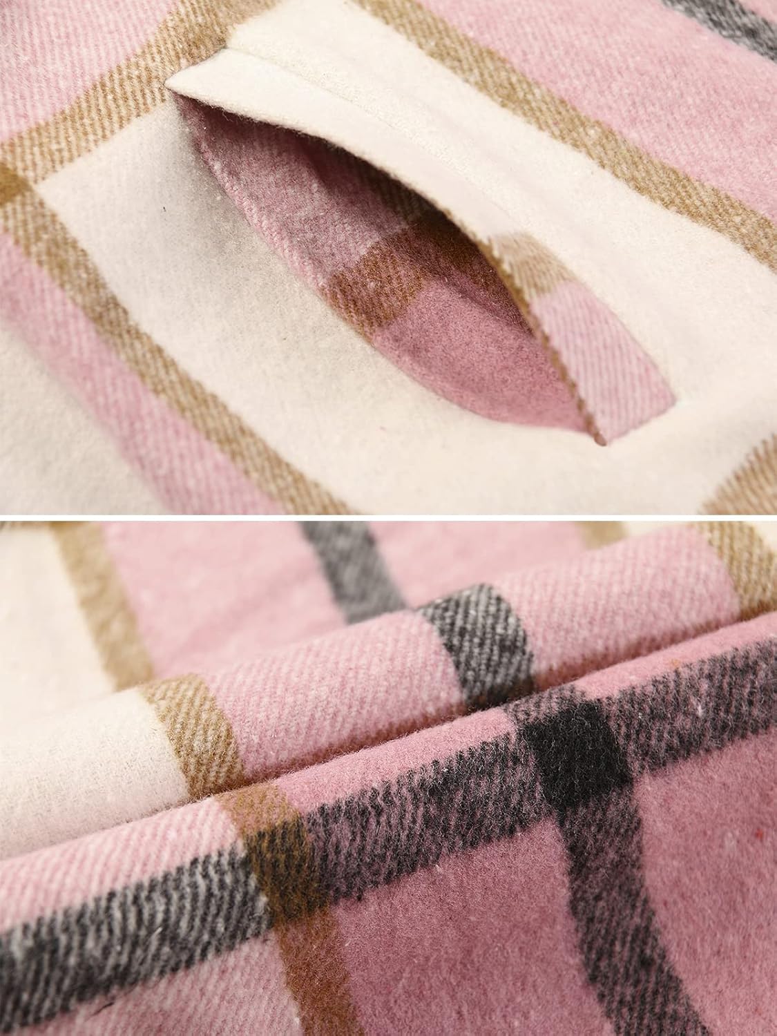 Women's Flannel Plaid Shacket Jacket Fashion Button Down Long Sleeve Casual Shirt Shackets Fall Clothes for Women - Image 7