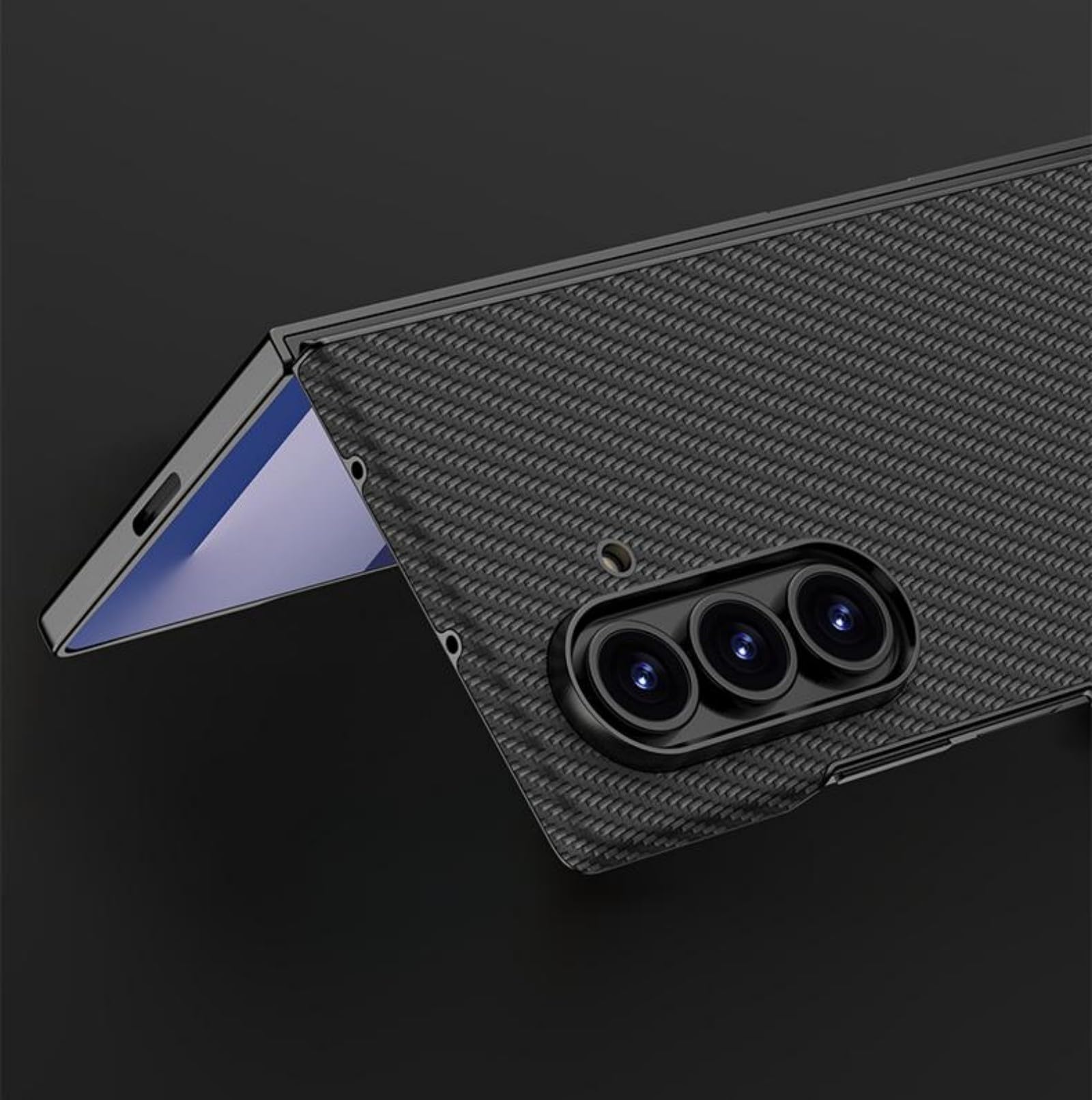 Coque pour Fold7 étui Glass Film + Built in Wireless Charging + Metal Lens Ring,Curved Surface Cuir Case Slim Cover pour Samsung Galaxy Z Fold7(7)