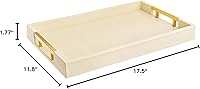 Vista 7 de Bandeja rectangular hermosa, moderna y elegante, 18 x 12 pulgadas, decoración brillante, con asas, para apoyar sobre mesa de centro otomana, como
