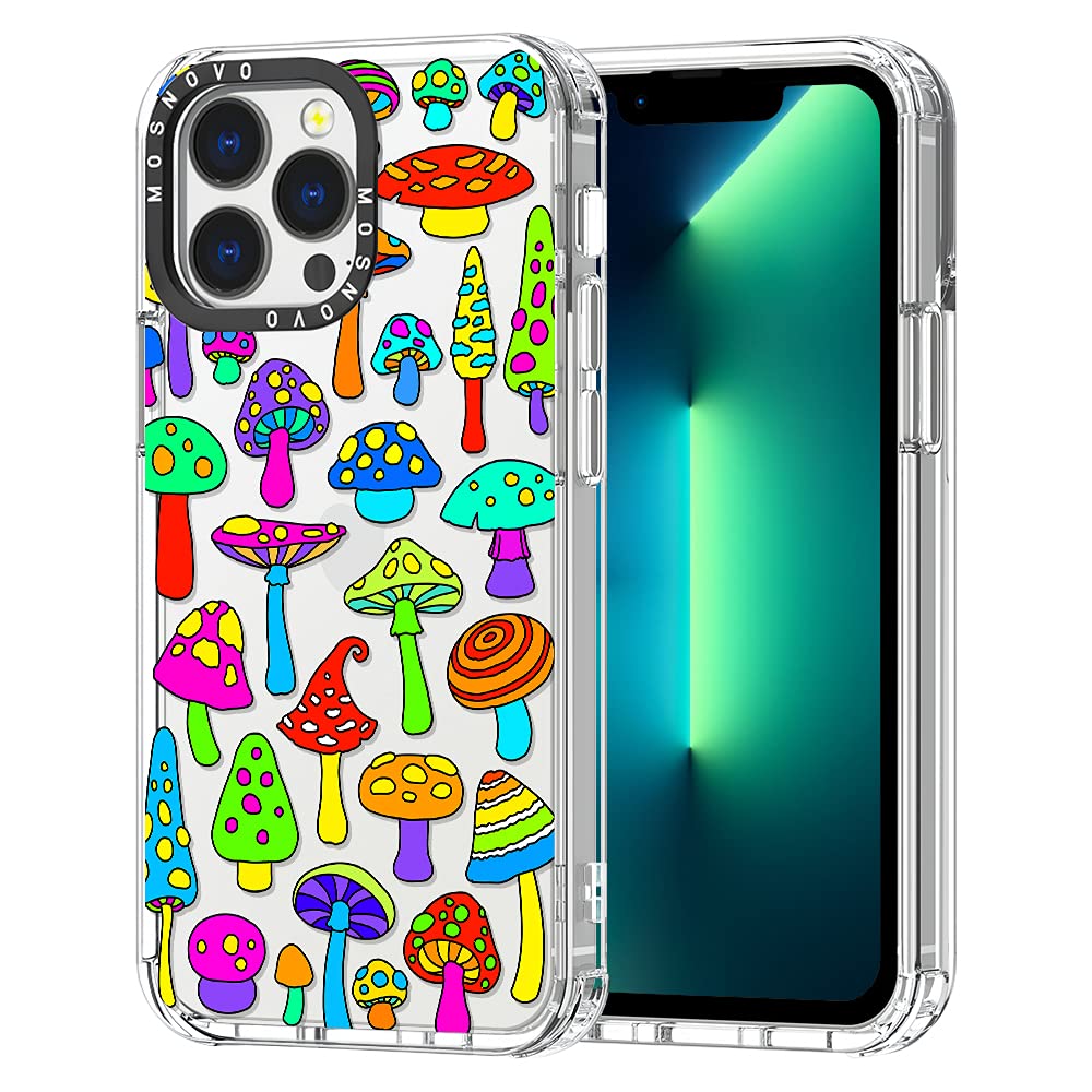 MOSNOVO Compatible with iPhone 13 Pro Case, Wild Mushroom for Girl Women Men [ Buffertech™ Shockproof ] Transparent TPU Bumper Clear Phone Case Cover Designed for iPhone 13 Pro 6.1 Inch