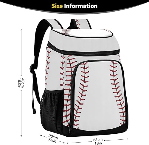 Miniatura 2 de xigua Mochila deportiva de béisbol a rayas a prueba de fugas, gran capacidad, aislada, bolsa de almuerzo para trabajosenderismo, campamentoplayapesca