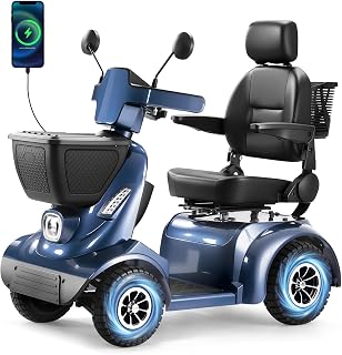 Heavy Duty 4 Wheel Mobility Scooter with Bluetooth Speaker