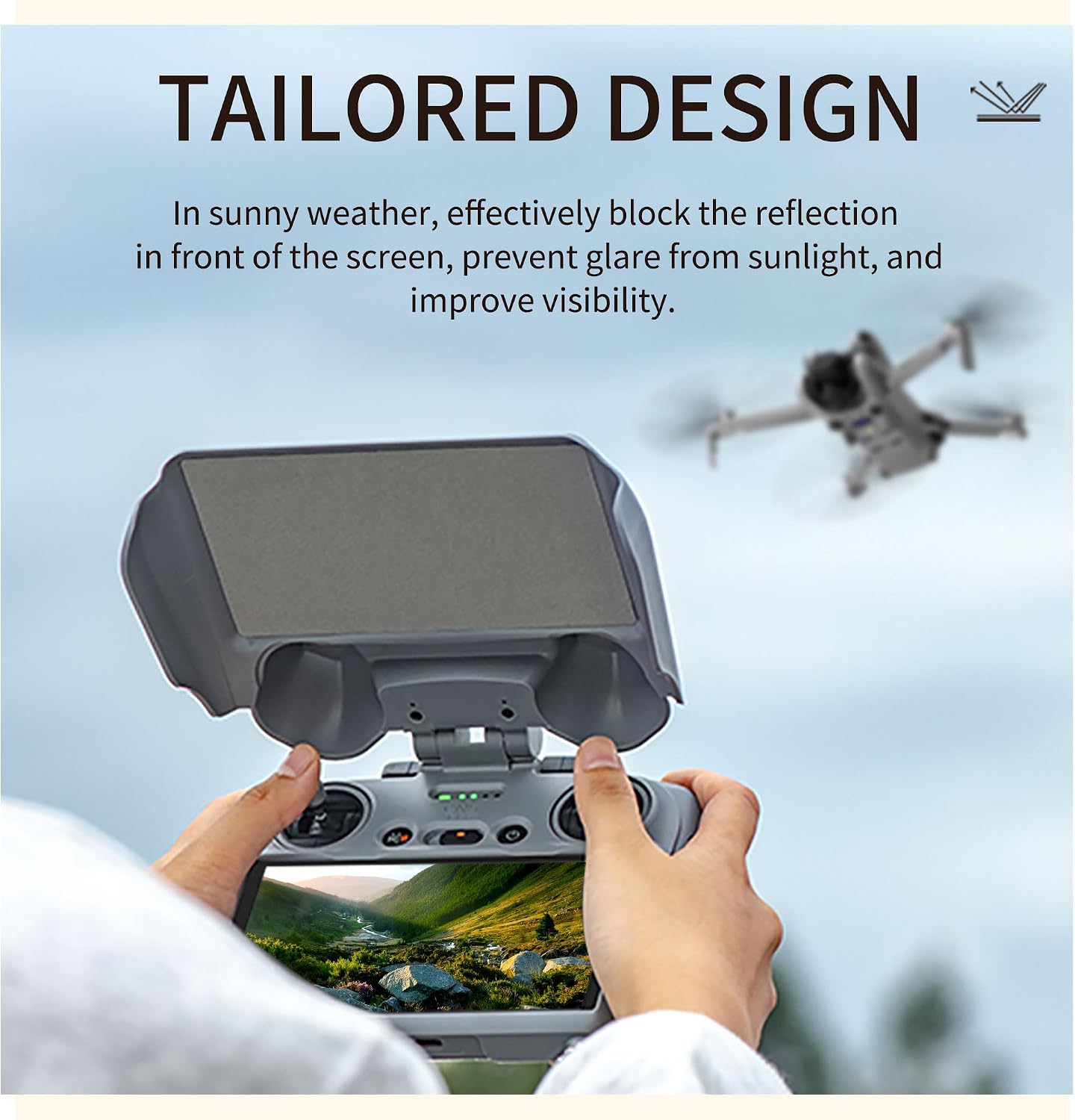 RC Sunshade Cover for DJI RC 2 (DJI Mini 4 pro/AIR 3), Sun Hood Drone Accessories