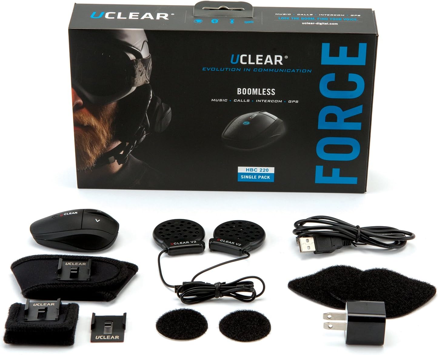 HBC 220 Snow Single Snow Helmet Bluetooth Communication Headset, Black