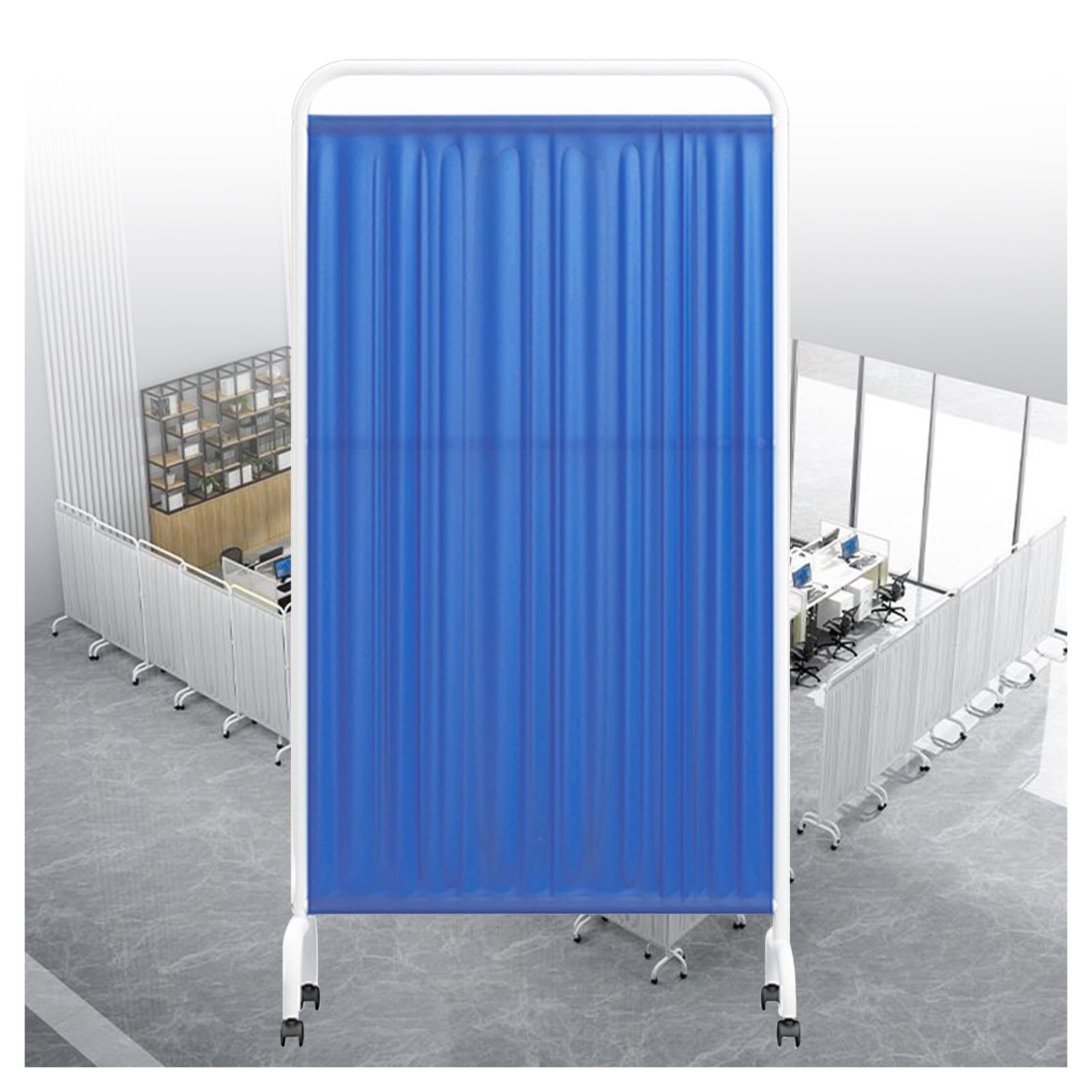 Pannello Singolo divisorio Medico per la Privacy, Altezza 1,8 m, Schermo Protettivo per Ambienti, divisorio Pieghevole con Ruote per Ufficio/Stanza/Ristorante/Ospedale (Blu Scuro, 1 Pannello