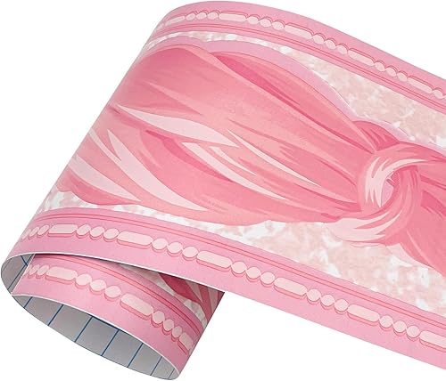 Miniatura 4 de Yifely Papel tapiz con lazo rosa, para despegar y pegar, para cocina, baño, dormitorio, azulejos, decoración