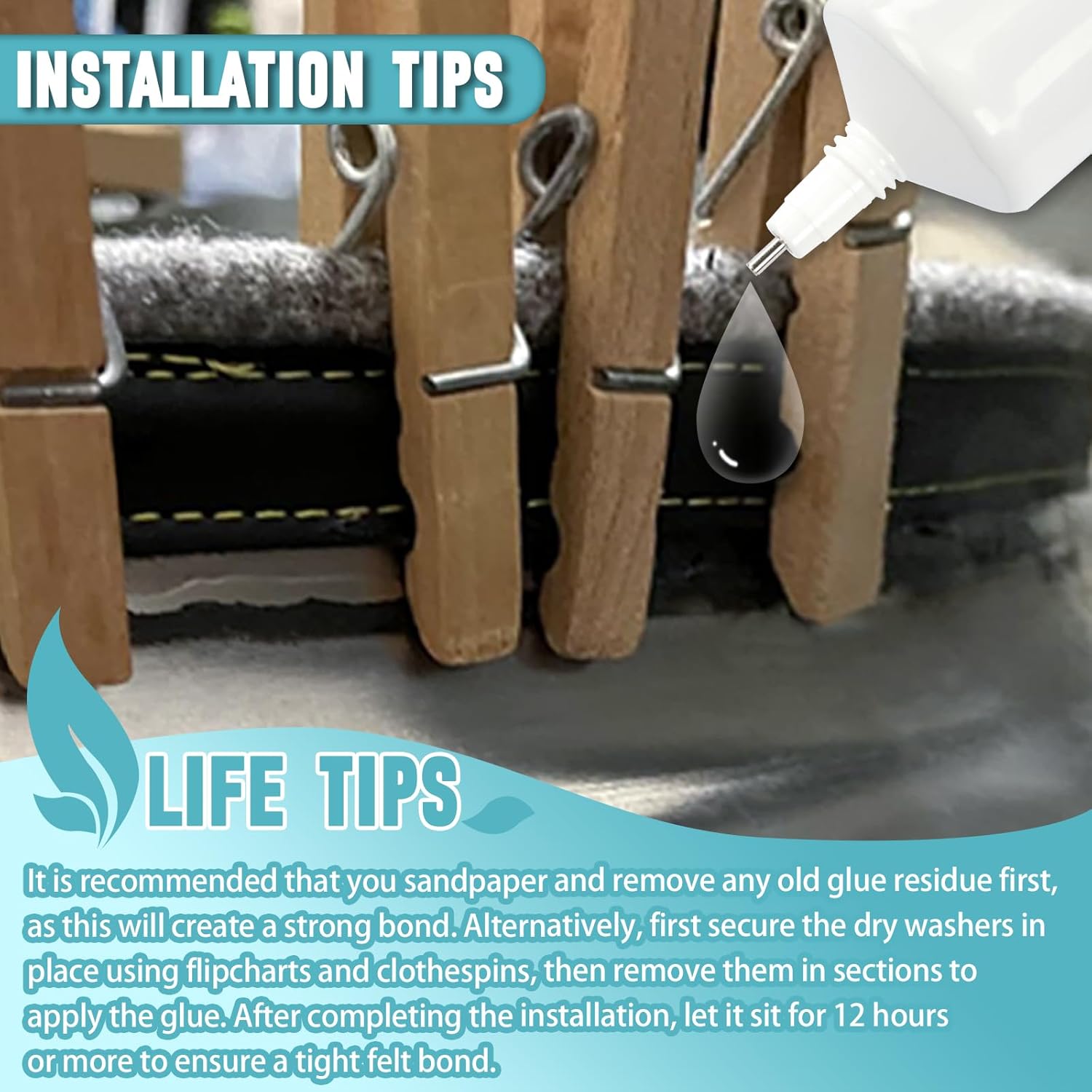 Dryer Drum Felt Gasket Seal Repair Replacement Kit DC97-07618A Fit for Samsung DV42H5200EP/A3 DV50K8600EV/A3 DV52J8700GP/A2 DV50K7500EV/A3 DV45K7600EW/A3 DV48J7700EW/A2 DV45H6300EG/A3 & More - Image 7