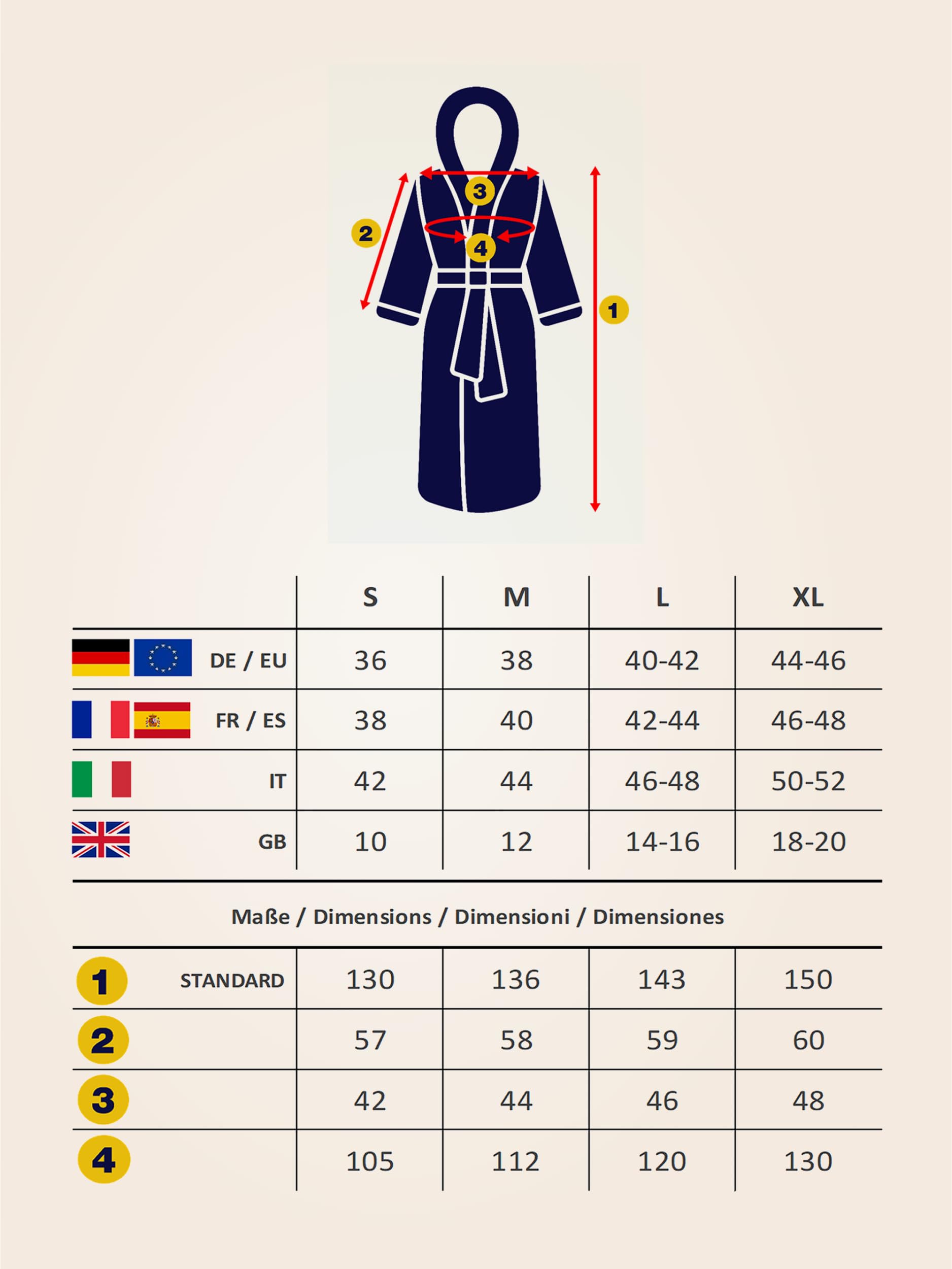 Accappatoio da donna con cappuccio | extra lungo e leggero | 100% cotone spugna | certificato OEKO-TEX