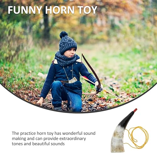 Miniatura 7 de BESPORTBLE Cuerno de animación al aire libre 2 piezas juego de ventilador cuello cuernos fabricante soplar deportes vikingo trompeta animación