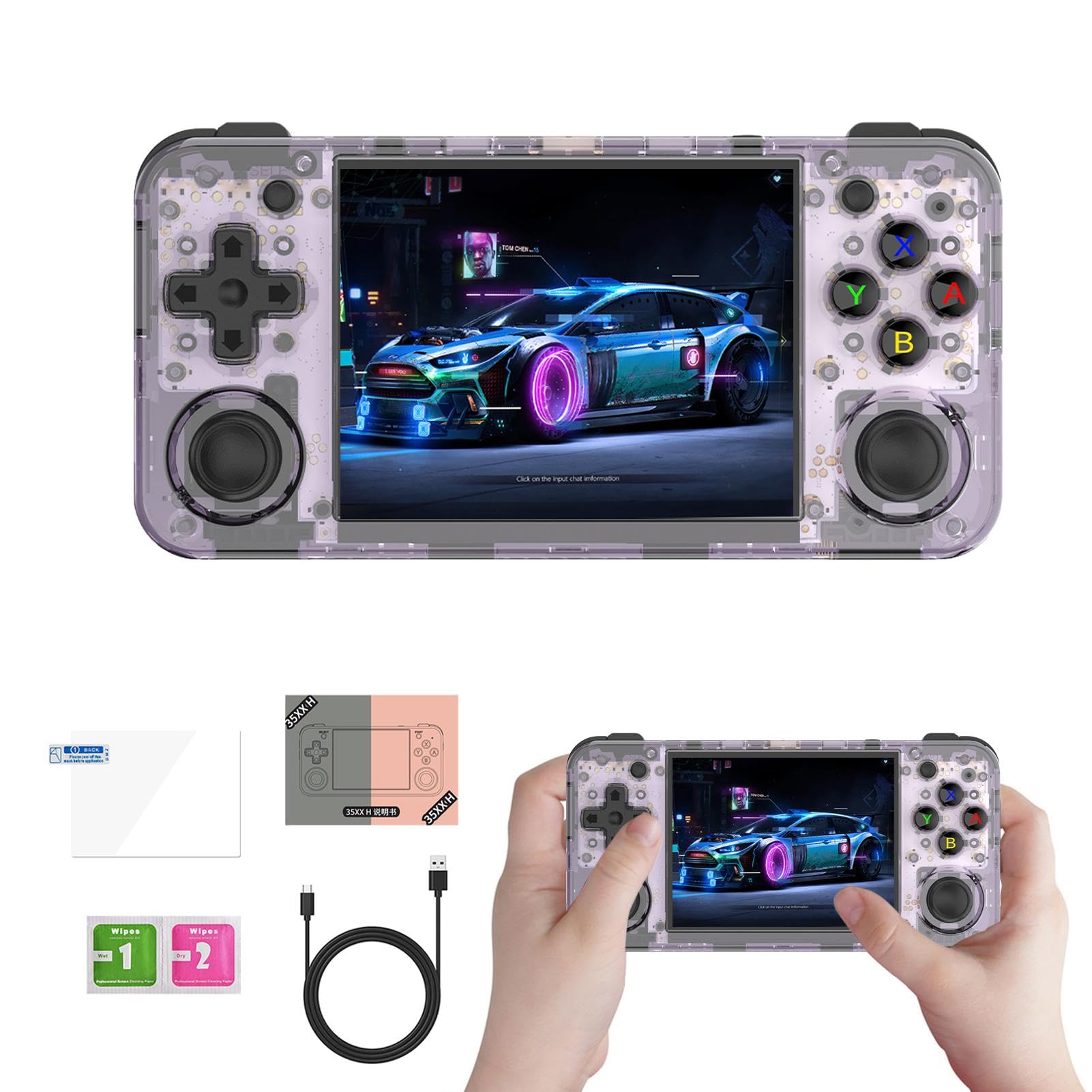 Wezalget Console di gioco portatile per bambini, console di gioco classica da 3,5 pollici, console di gioco portatile portatile, video giochi portatili con schermo da 3,5", ideale per bambini e adulti
