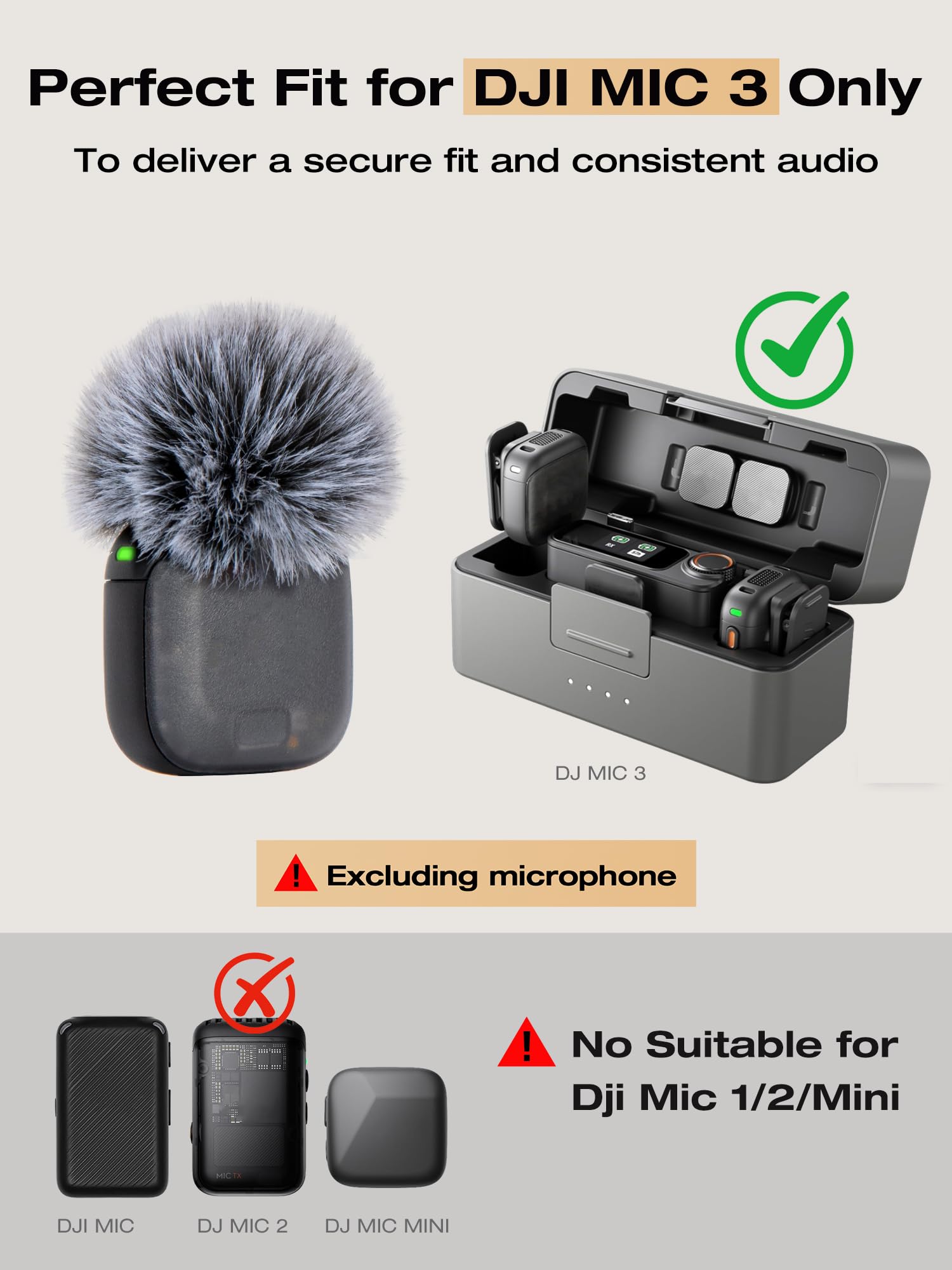 Amazon.com: SUNMON 2 Packs Furry Windscreen for DJI Mic 3
