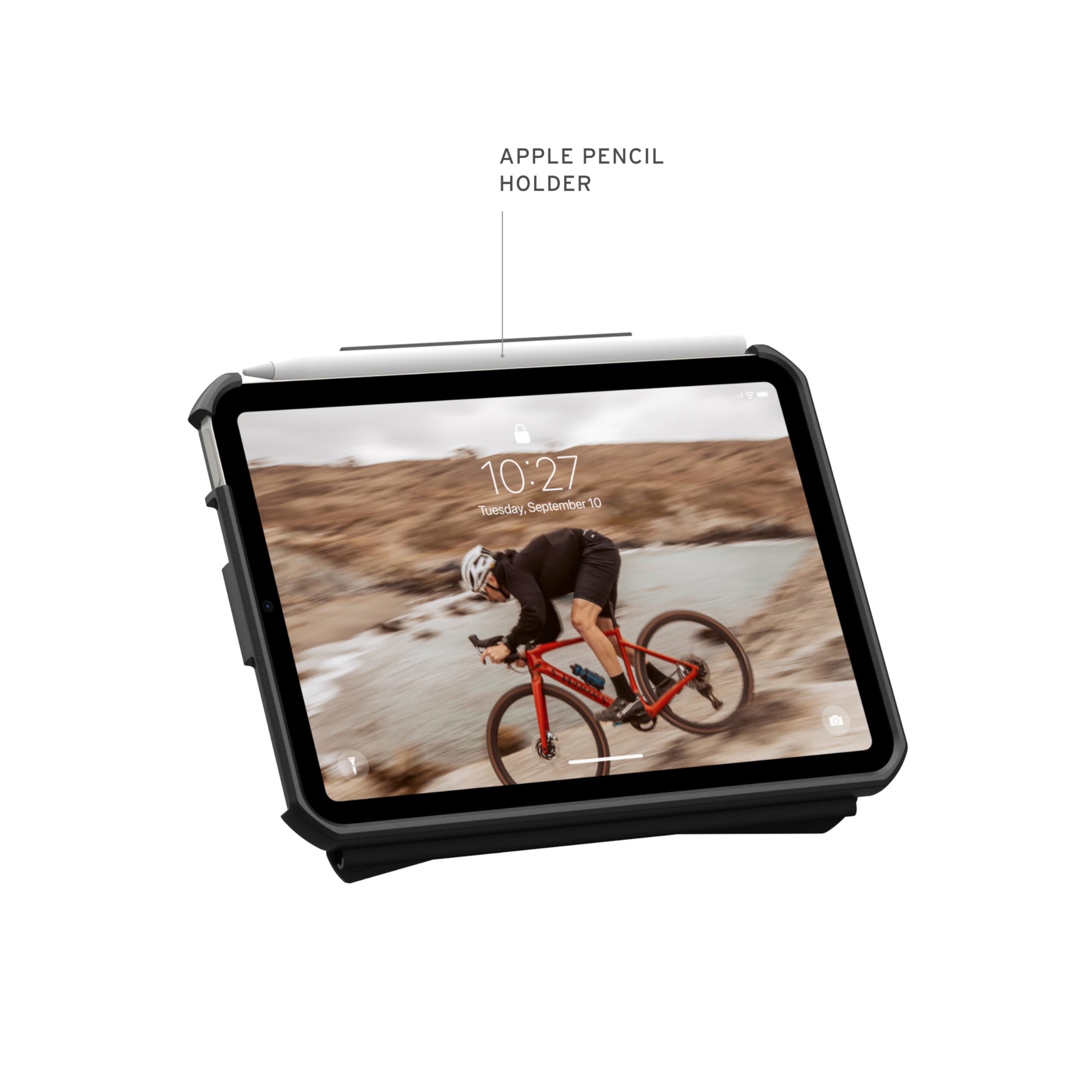 URBAN ARMOR GEAR UAG - Custodia protettiva progettata per iPad mini A17 Pro (7a generazione, 2024) A2993 A2995 A2996 8,3" Essential Armor, supporto regolabile multi-angolo con supporto protettivo w