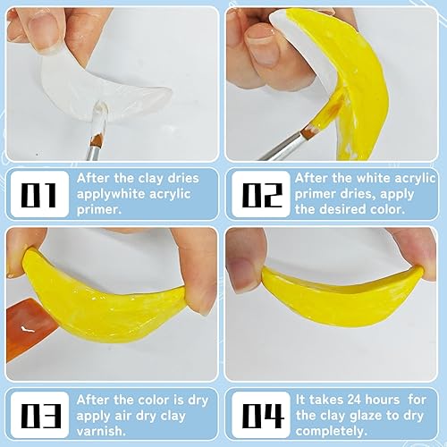 Miniatura 3 de Esmalte de arcilla seca al aire de 3.4 fl oz, el barniz de arcilla seca al aire no solo se puede utilizar para evitar grietas de arcilla, arañazos y