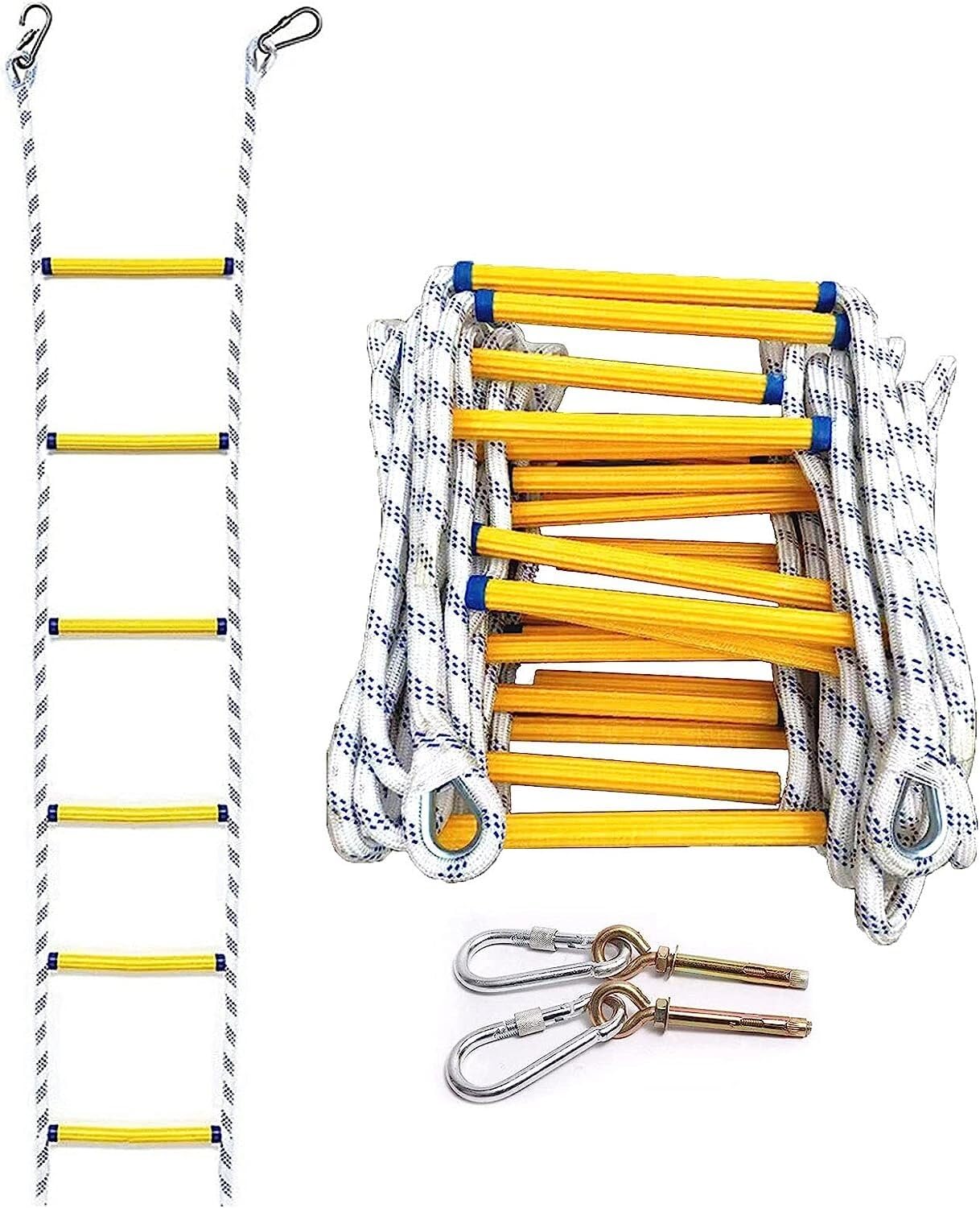 Emergency Fire Escape 10M Flame Retardant Rope Ladder With Hook Is Quickly Deployed And Easy For Adults To Use(15m)