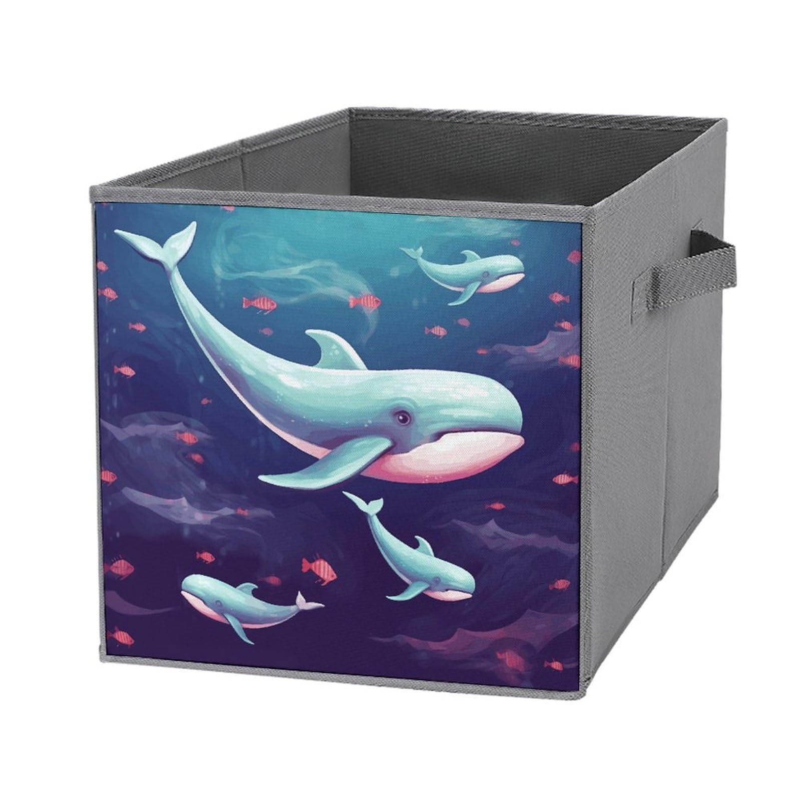 Boîtes de rangement empilables anti-désordre lot 6 bacs pliables baleine