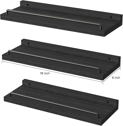 Miniatura 3 de RYOFOBETTO Estantes flotantes para decoración de pared, estantes de baño sobre el inodoro, estantes de pared estilo granja para sala de estar,