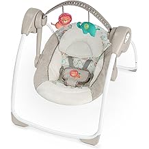 Ingenuity Soothe 'n Delight 6-Speed Compact Portable Baby Swing with Music and Toy Bar, Folding for Easy Travel - Cozy Kingdom