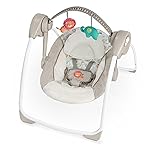 Ingenuity Soothe \'n Delight Compact Portable 6-Speed Plush Baby Swing with Music, Folds Easy, 0-9 Months 6-20 lbs (Cozy Kingdom)