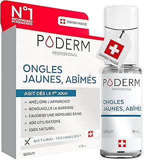 PODERM – HUILE SERUM ONGLES JAUNES – Améliore l’apparence de l’ongle – Agit dès le 1er Jour - Clarifie & Lisse l’Ongle – Ingrédients 100% Naturels - Soin pied/main | Facile & rapide | Swiss Made