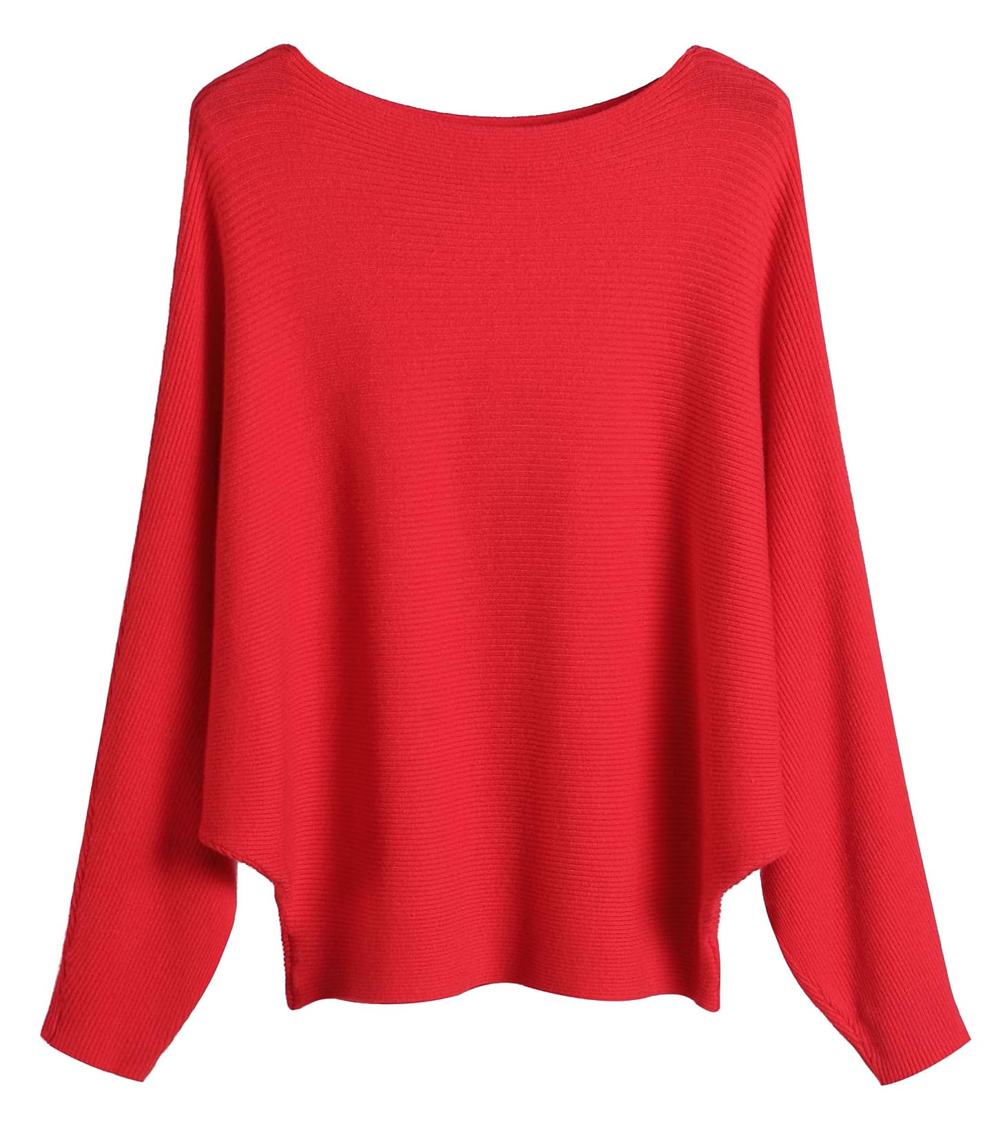 FULIER - Maglione Dolman da donna, con maniche a pipistrello e scollo a barchetta, lavorato a maglia, vestibilità ampia, taglia unica