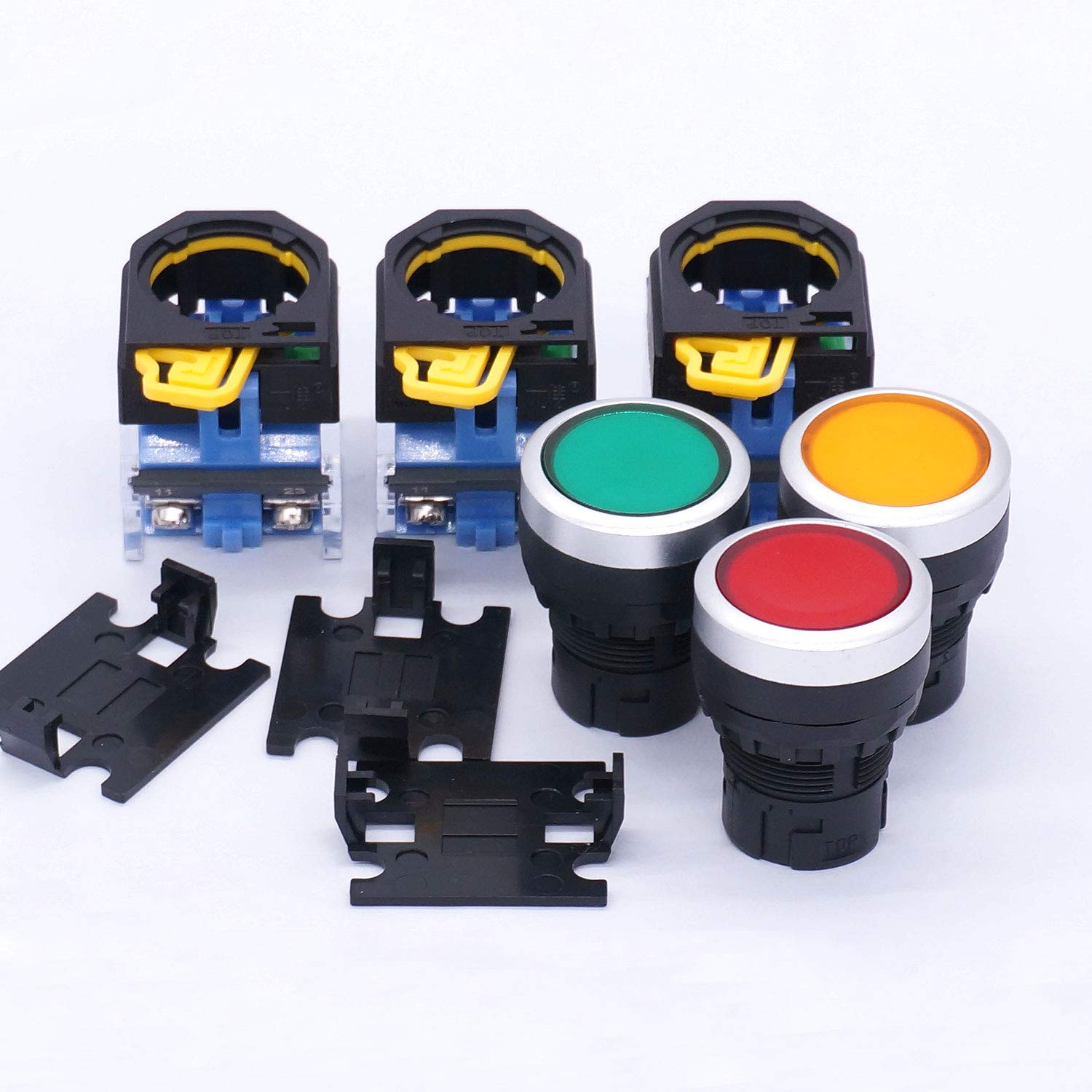 🔥 Taiss / 22mm 10A 440V 1NO 1NC Red Yellow Green Sign Momentary Push Button Switch Pushbutton Switches Station LA38-11BNGRY-Box Blасk Frіdау 🔥 Taiss / 22mm 10A 440V 1NO 1NC Red Yellow Green Sign Momentary Push Button Switch Pushbutton Switches Station LA38-11BNGRY-Box