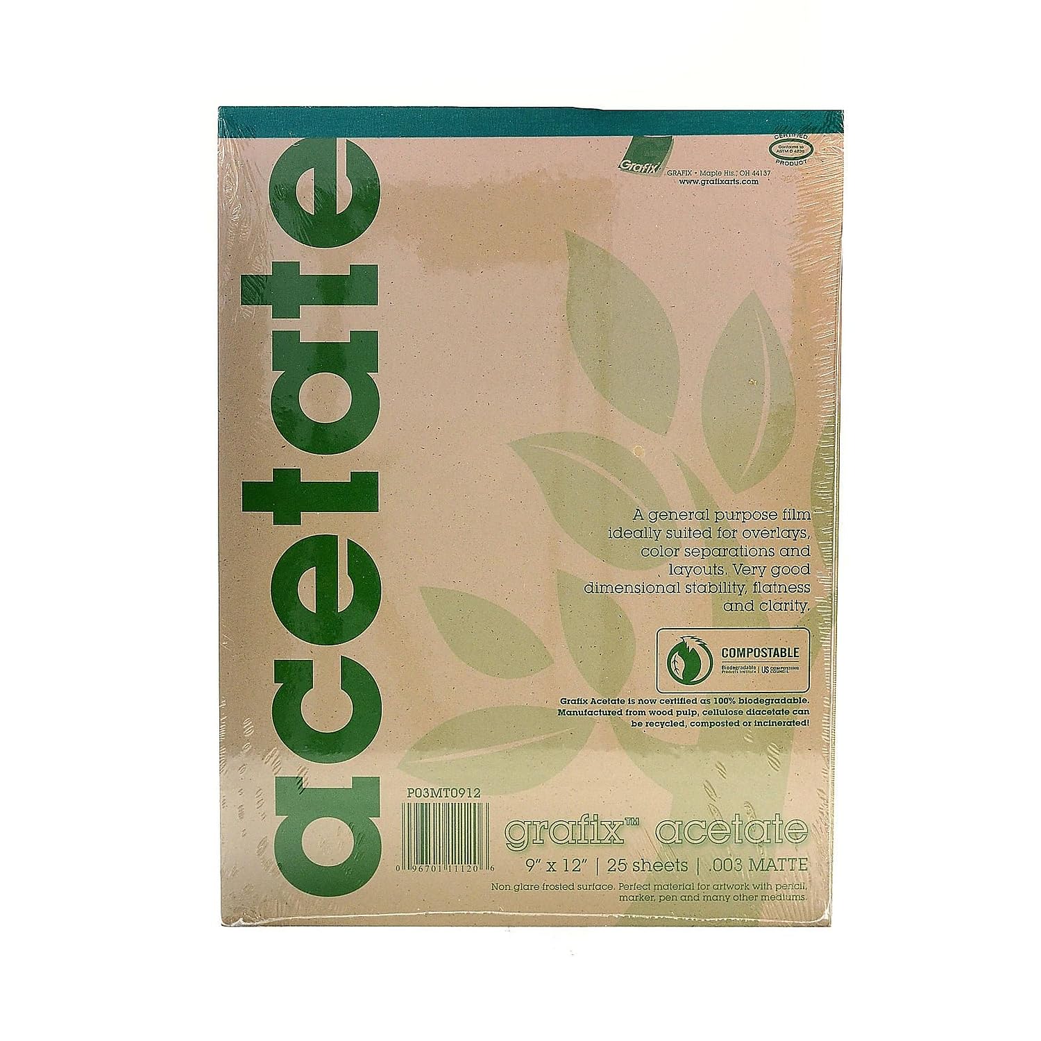 GrafixACETATE MATTE .003 9X12