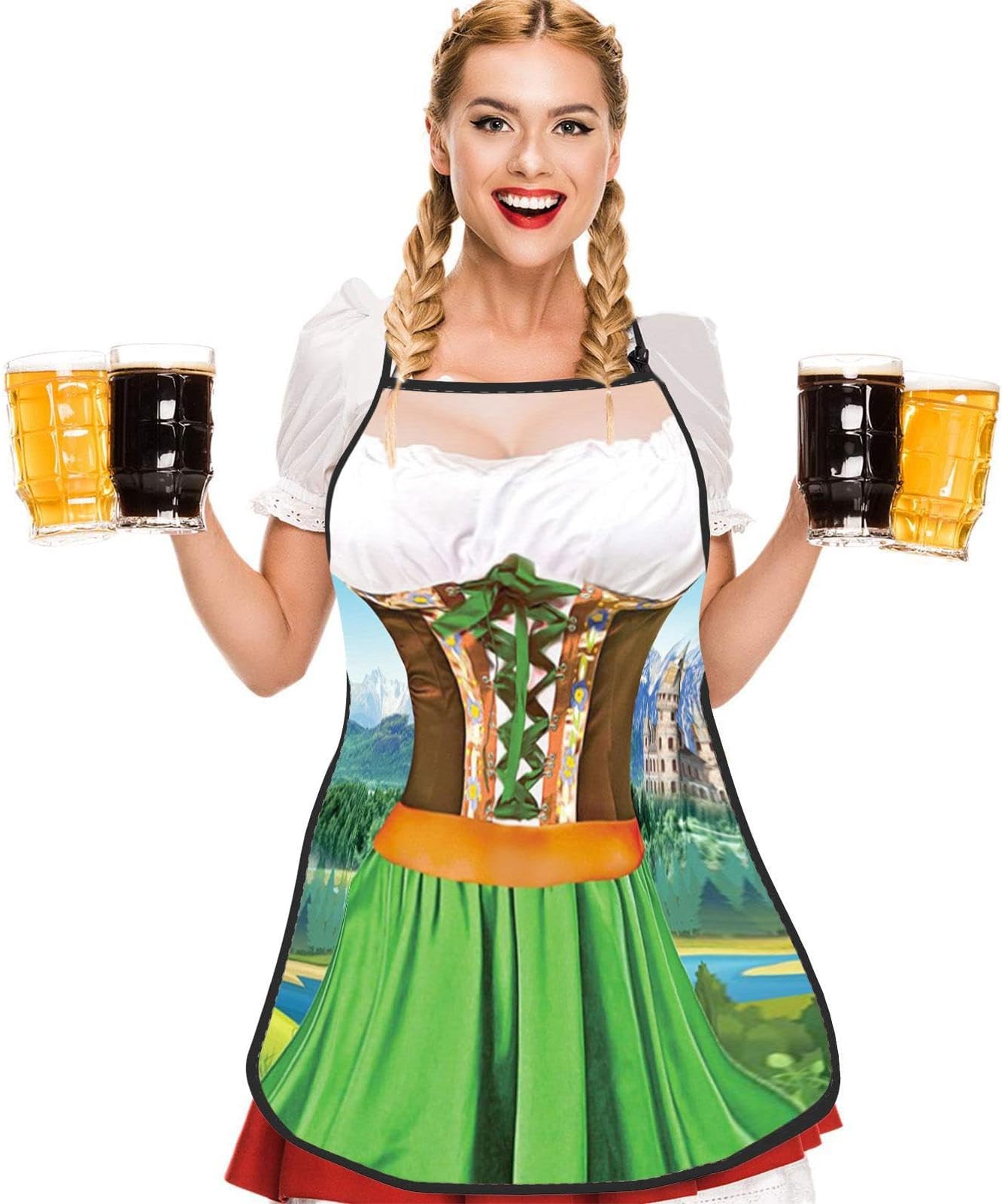 Manolyee Oktoberfest Apron, Beer Festival Apron for Oktoberfest, Portable Beer Festival Kitchen Baking Apron for
