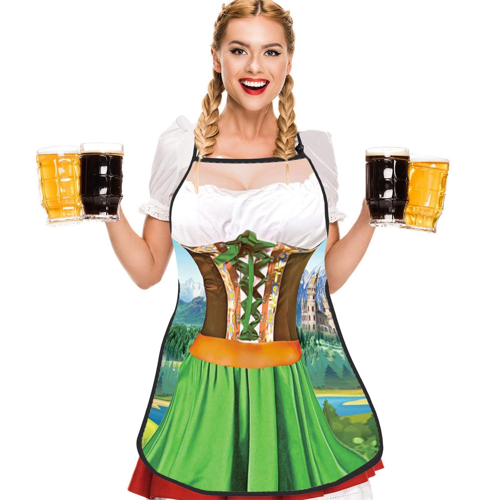 Manolyee Oktoberfest Apron, Beer Festival Apron for Oktoberfest, Portable Beer Festival Kitchen Baking Apron for