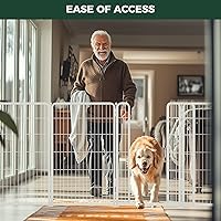 Vista 46 de FXW Puerta para perros extra ancha diseñada para uso en interiores, ancho ajustable de hasta 165 pulgadas de ancho