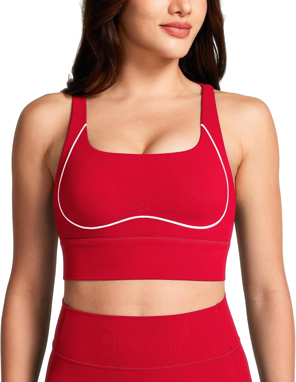 Women Sports Workout Bras Contrast Stitching Bras Criss-Cross Yoga Bra