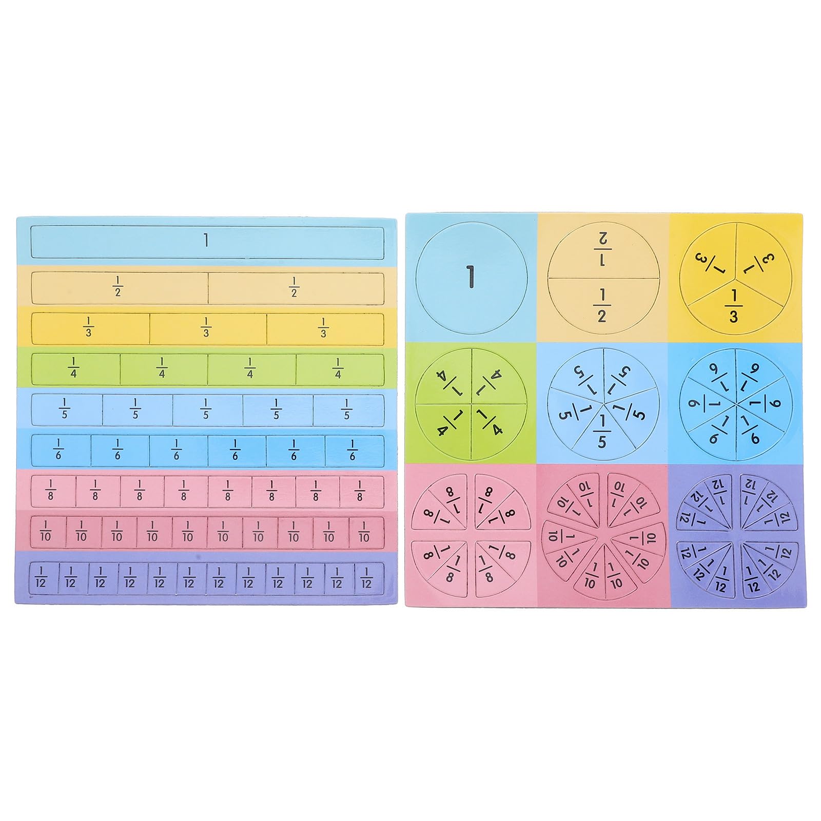 Fracciones magnéticas didácticas para aprender matemáticas interactuando en la pizarra escolar 8