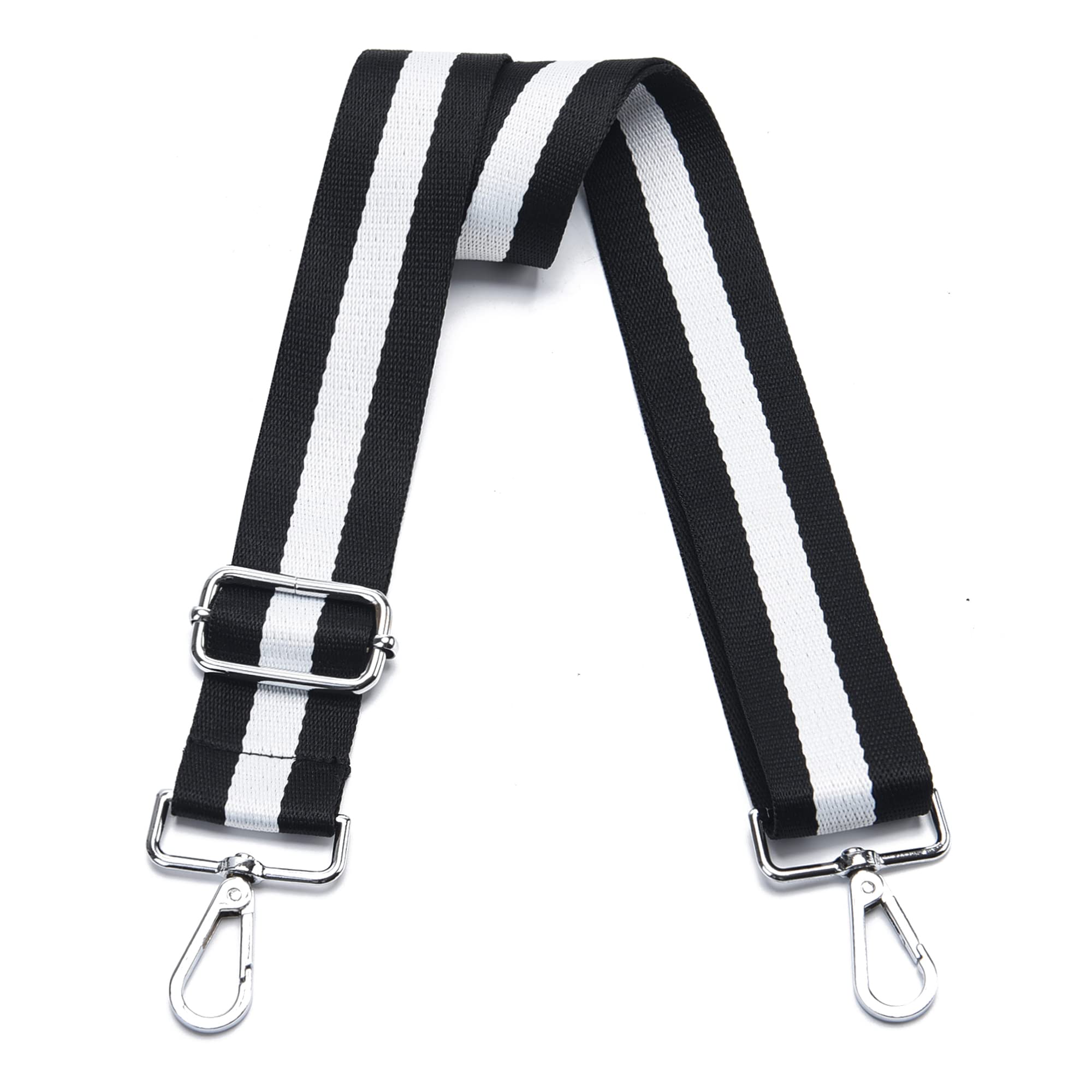 Wide Purse Strap Adjustable Replacement Crossbody Bag Strap Silver Hardware Shoulder Straps