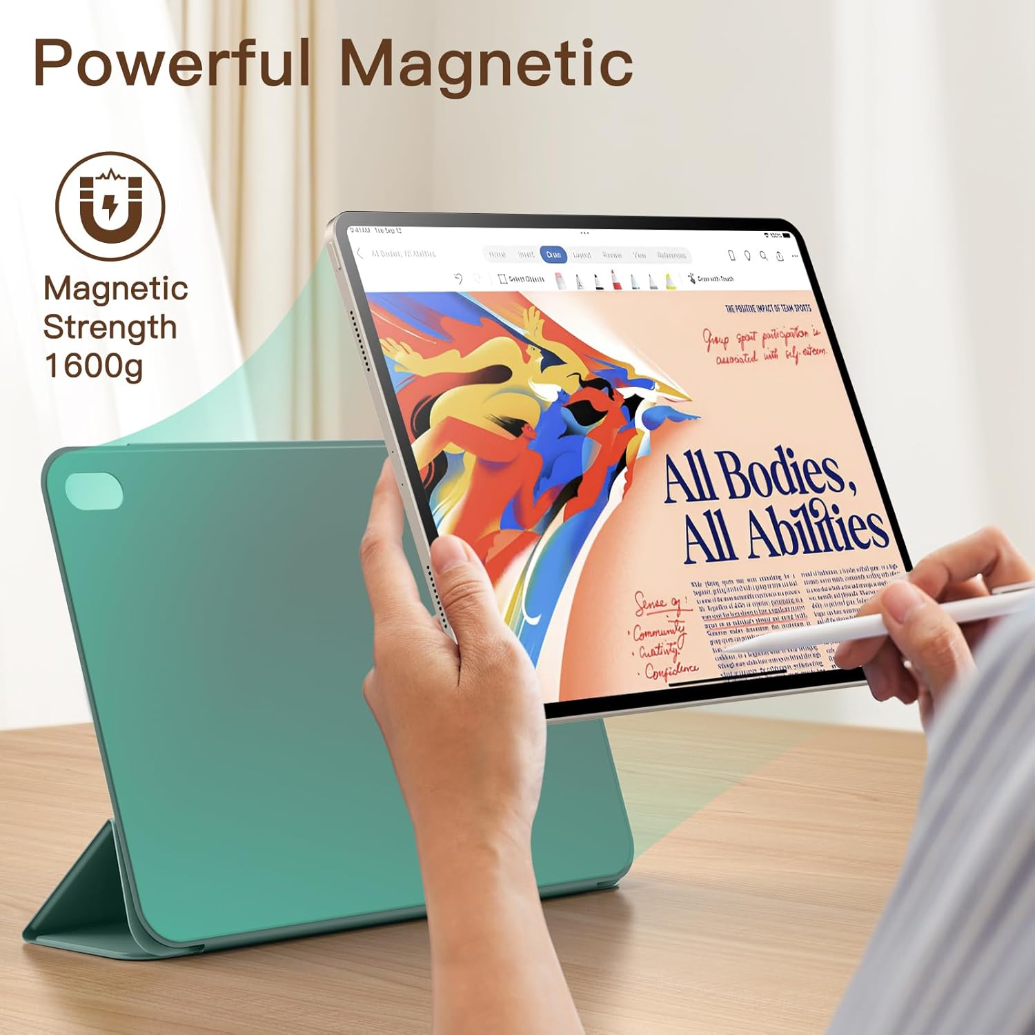 JETech Magnetic Case for iPad Air 11-Inch M3/M2 (2025/2024), iPad Air 5/4 (2022/2020 5th/4th 10.9-Inch), iPad Pro 11 (2018), Magnetic Attachment, Slim Tablet Cover (Misty Blue) - Image 3