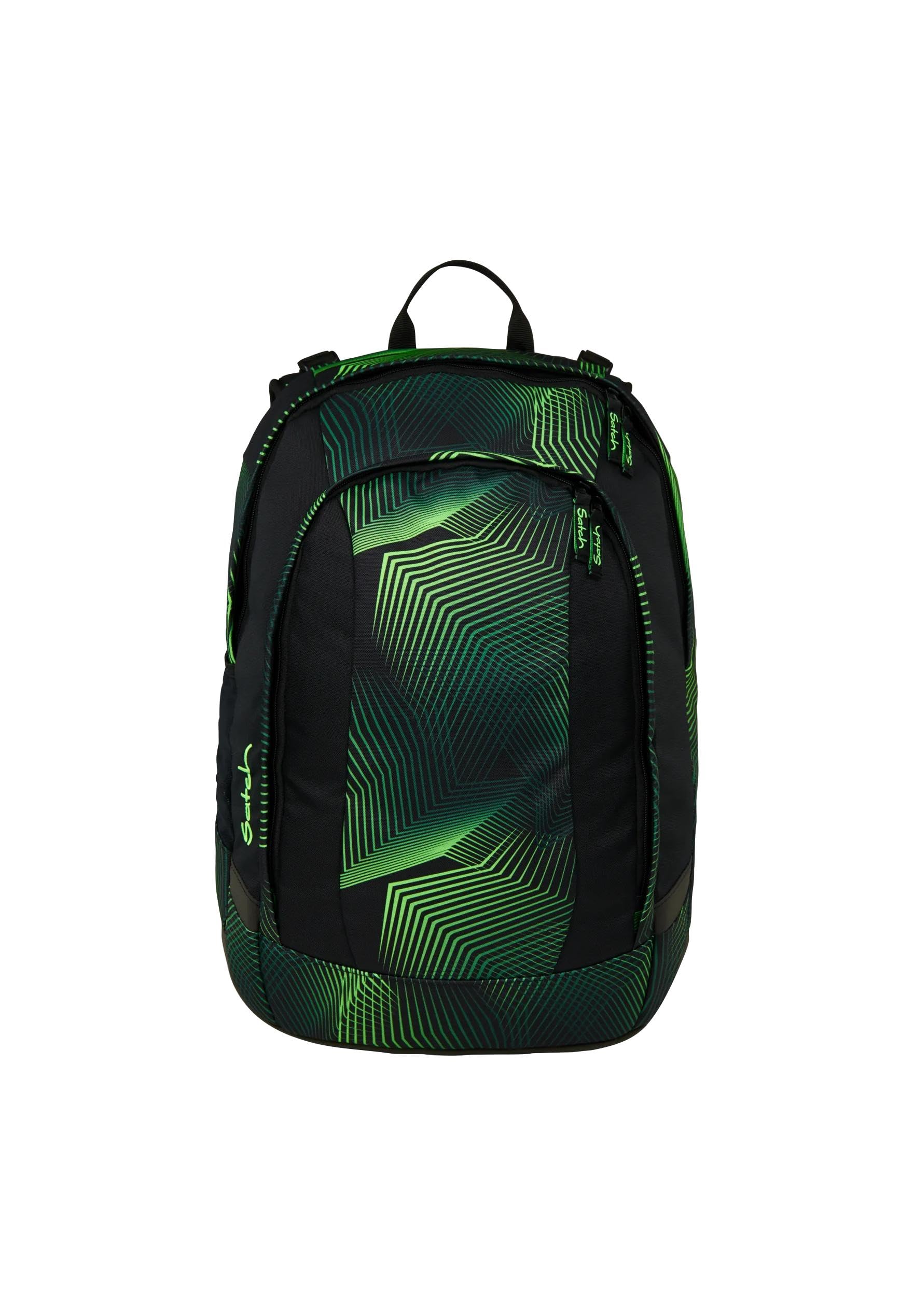 Satch Schulrucksack Air Gepolstert 26L Seismic Green – Schwarz
