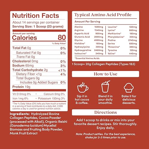 Miniatura 2 de Further Food Péptidos de colágeno de chocolate en polvo, proteína hidrolizada tipo 1 y 3 criada en pastos alimentados con pasto, salud intestinal +