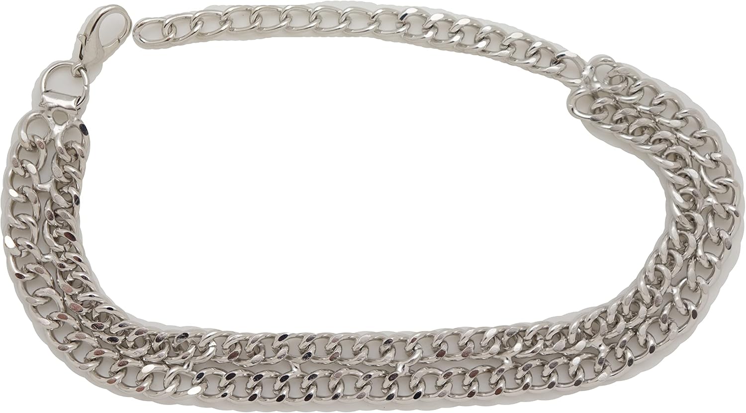 Women Western Fashion Jewelry Boot Bracelet Silver Metal Chain Double Strands Shoe Bling Look
