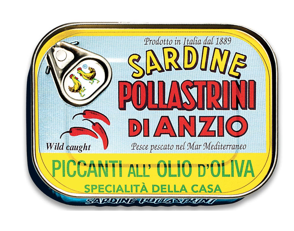 Pollastrini Italian Spicy Sardines in Olive Oil Premium