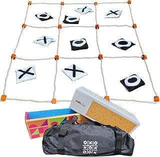 Tic Tac Toe Giant Game Indoor/Outdoor – Oversized Outdoor Yard & Lawn Game Set, Foldable Mat & Carry Bag – Family Backyard, Camping, BBQ, Beach Party, Team Building, Christmas Tossing Game Gift