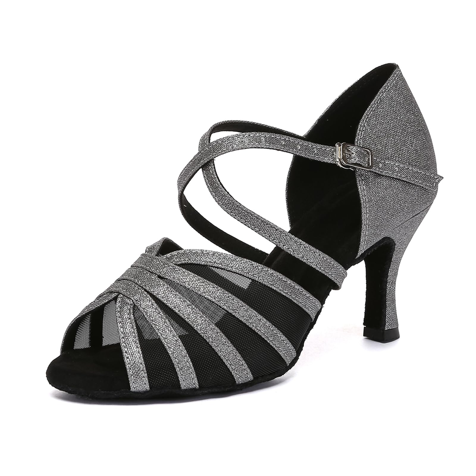 Scarpe da Danza Donna a Punta Aperta con Suola in Camoscio Latino e Danza Moderna,Modèle YCL649