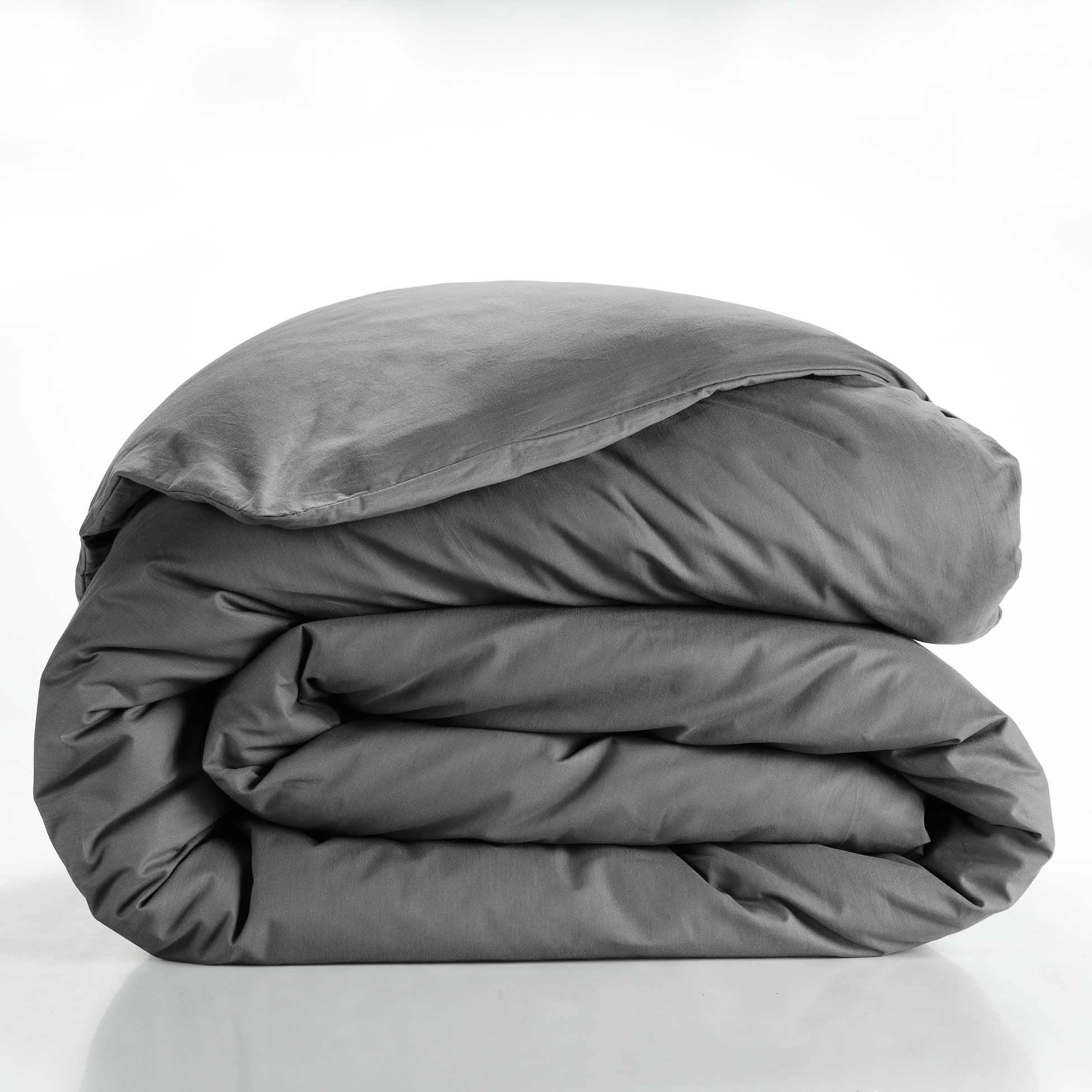 Douceur D'intérieur Charcoal Lina Duvet Cover (260 X 240 Cm) 100% Cotton